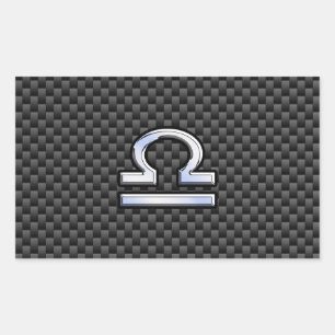 Libra Zodiac Symbol on Carbon Fibre Decor Sticker