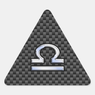 Libra Zodiac Symbol on Carbon Fibre Decor Triangle Sticker