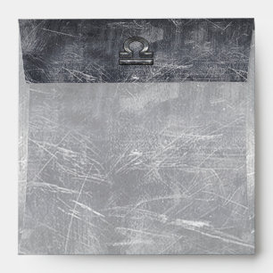 Libra Zodiac Symbol Silver Steel Style Envelope