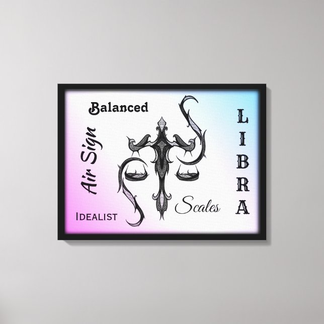 Libra Zodiac Symbol Wrapped Canvas (Front)