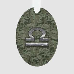 Libra Zodiac Symbole de Green Digital Camouflage