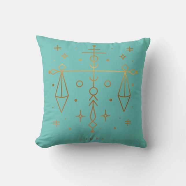 Libra Zodiac Throw Pillow for Teens, Women, Dorms (Front)