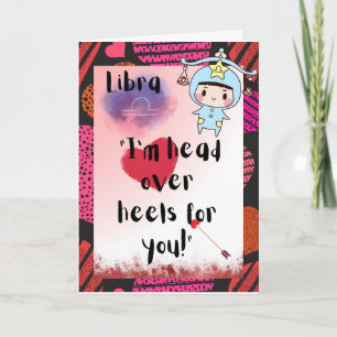 Libra Zodiac Valentines Personalized Card 