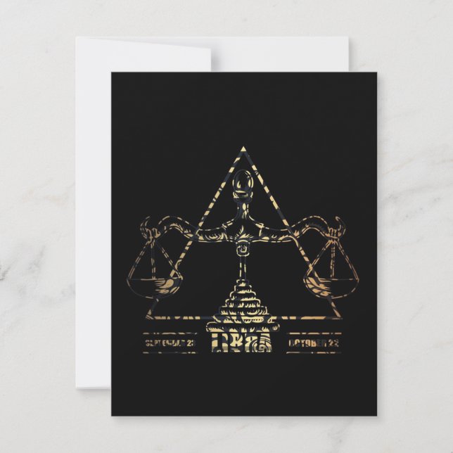 Libra Zodiac - Vintage Cute Birthday Gift Invitation (Front)