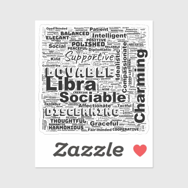 Libra Zodiac Word Cloud Inspiration  (Sheet)