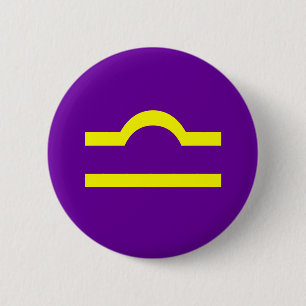 LIBRA, ZODIACAL SIGN 2 INCH ROUND BUTTON
