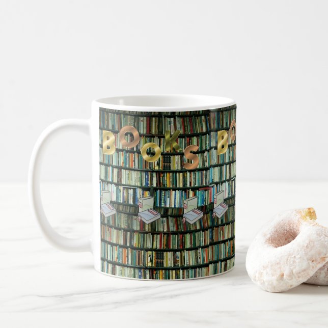 libraire de livres de tasses (Avec donut)