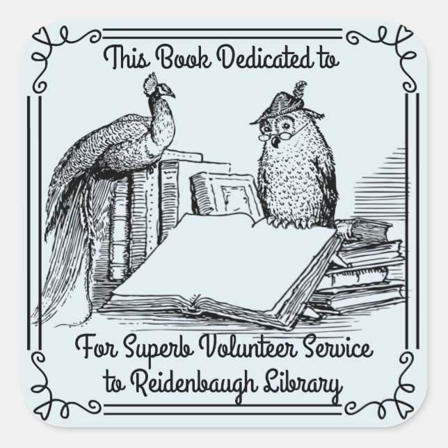 Librairie Sticker Library Volunteers. Nom de l'éco (Devant)