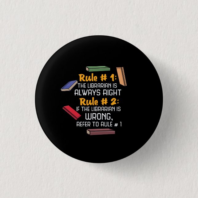 Librarian 1 Inch Round Button (Front)