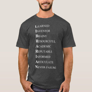 Librarian Acrostic  Adjectives Describing T-Shirt