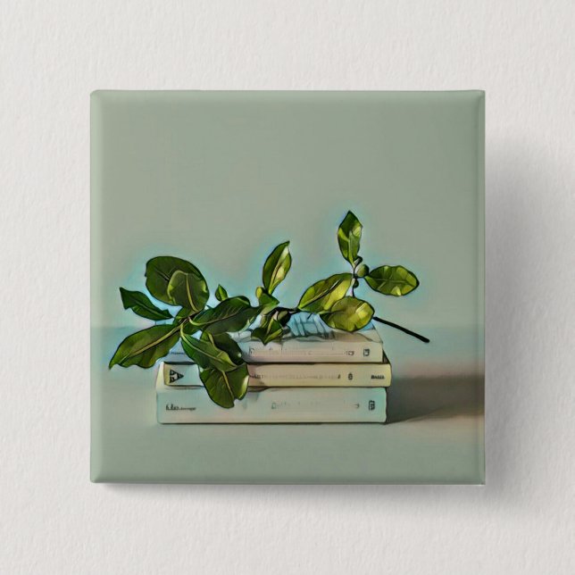 Librarian birthday gift 2 inch square button (Front)