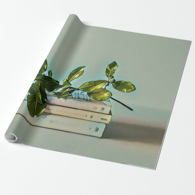 Librarian birthday gift wrapping paper (Unrolled)