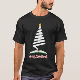Librarian Book Books Christmas Tree Merry Bookmas T-Shirt