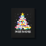 Librarian Book Lover Books Christmas Tree Merry Bo Canvas Print<br><div class="desc">This is a great gift for your family,  friends during Hanukkah holiday. They will be happy to receive this gift from you during Hanukkah holiday.</div>