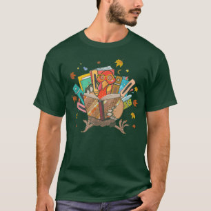 Librarian Book Lover Reader Funny Turkey Thanksgiv T-Shirt