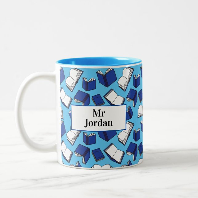 Librarian Book Lover Teacher Two-Tone Coffee Mug (Left)