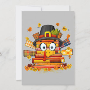 Librarian Book Reader Funny Turkey Thanksgiving Holiday Card