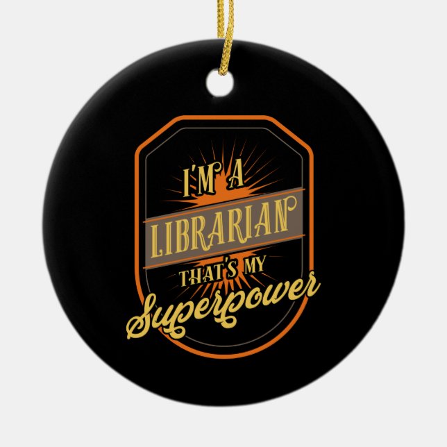 Librarian Ceramic Ornament (Front)