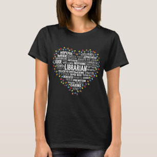 Librarian Christmas Lights Heart Santa's Favorite T-Shirt