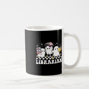 Librarian Cute Ghost Book Reading Funny Halloween Coffee Mug