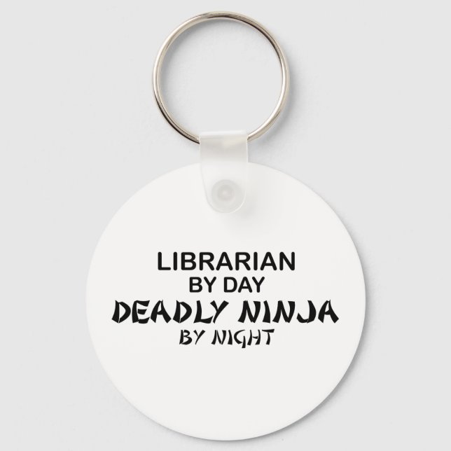 Librarian Deadly Ninja by Night Keychain (Front)