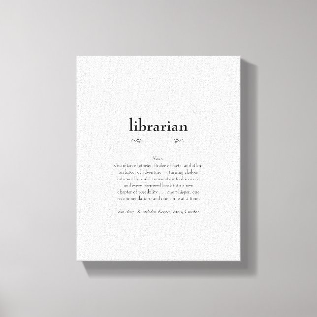Librarian Definition Appreciation Gift Canvas Print (Front)