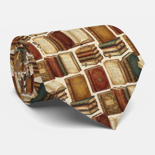 Librarian Faux Silk   Antique Books Gentleman's Tie