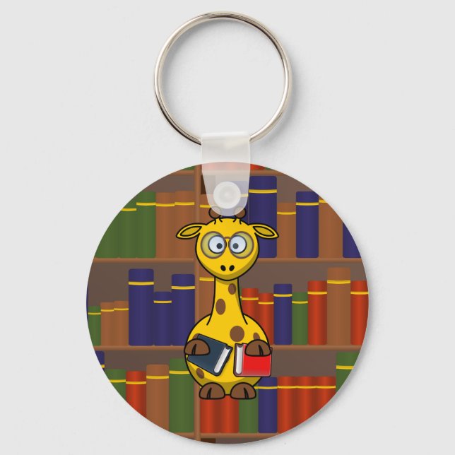 Librarian Giraffe Keychain (Front)