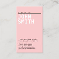 Librarian Girly Simple Plain Pink