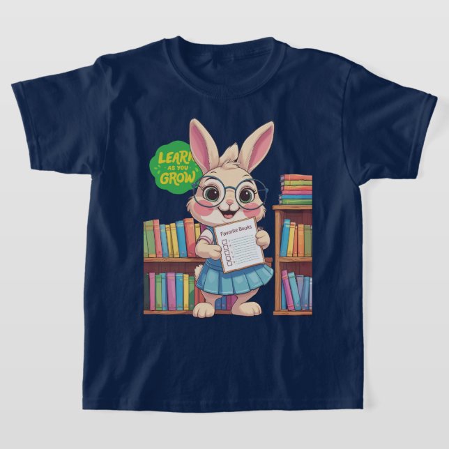 Librarian-in-Training Star – Rabbit Edition T-Shirt (Laydown)