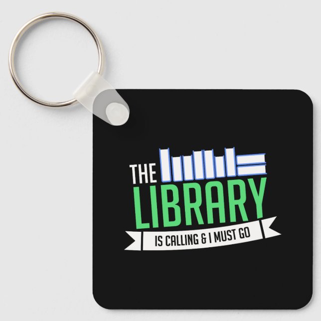 Librarian Library Books Gift Keychain (Front)