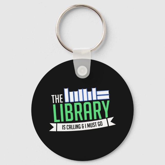 Librarian Library Books Gift Keychain (Front)