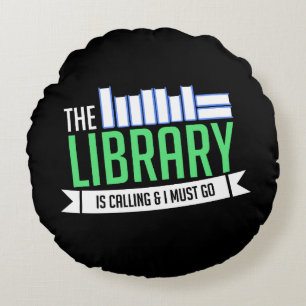 Librarian Library Books Gift Round Pillow