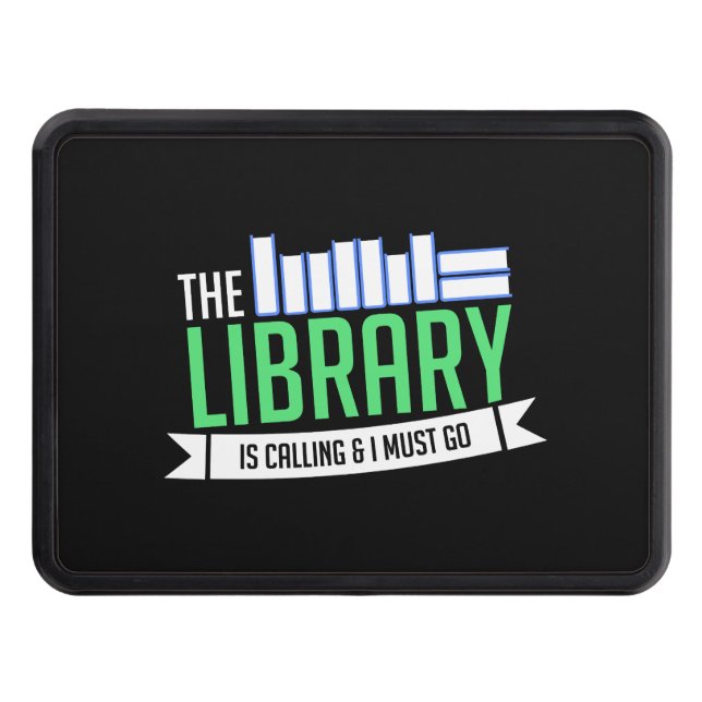 Librarian Library Books Gift Trailer Hitch Cover (Front)