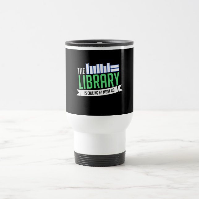 Librarian Library Books Gift Travel Mug (Center)