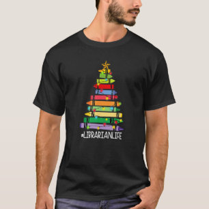 Librarian Life Christmas Tee Tree Premium