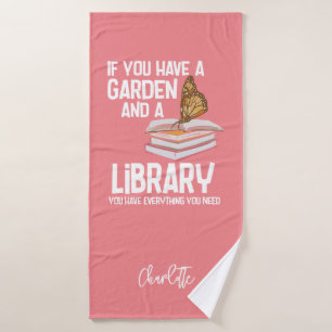 Librarian Nerd and Gardener Swag Personalized Bath Towel