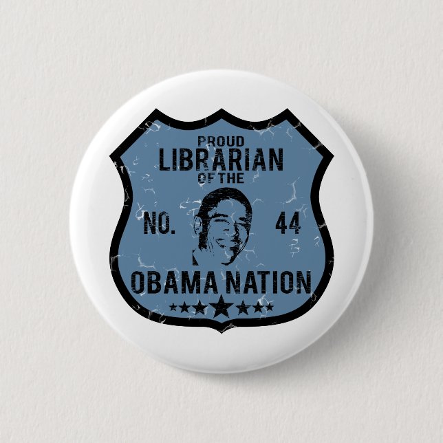 Librarian Obama Nation 2 Inch Round Button (Front)