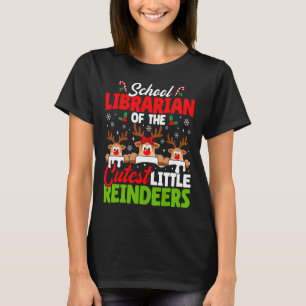 Librarian Of The Cutest Reindeers Christmas School T-Shirt