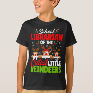 Librarian Of The Cutest Reindeers Christmas School T-Shirt