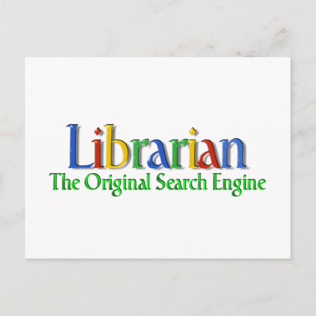 Librarian Original Search Engine Postcard (Front)