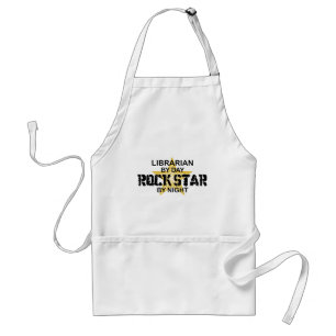Librarian Rock Star by Night Standard Apron