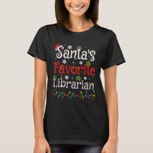 Librarian Xmas Santa's Favorite Librarian Christma T-Shirt