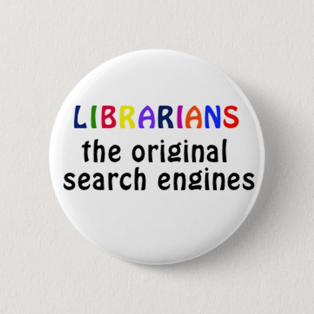 Librarians badge 2 inch round button (Front)