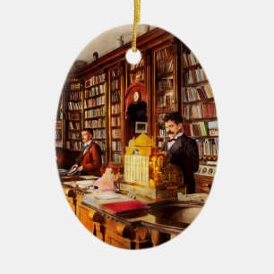 Library - A novel idea 1895 Ceramic Ornament