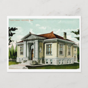 Library, Abilene, KS 1908 Vintage Postcard