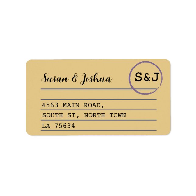 Library Address Labels Stickers Wedding Books (Front)