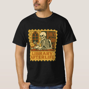 Library Afterlife – Gothic Skeleton Librarian Shir T-Shirt
