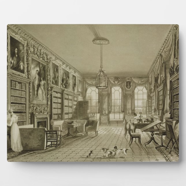 Library as Sitting Room, Cassiobury Park, c.1815, Plaque (Front)