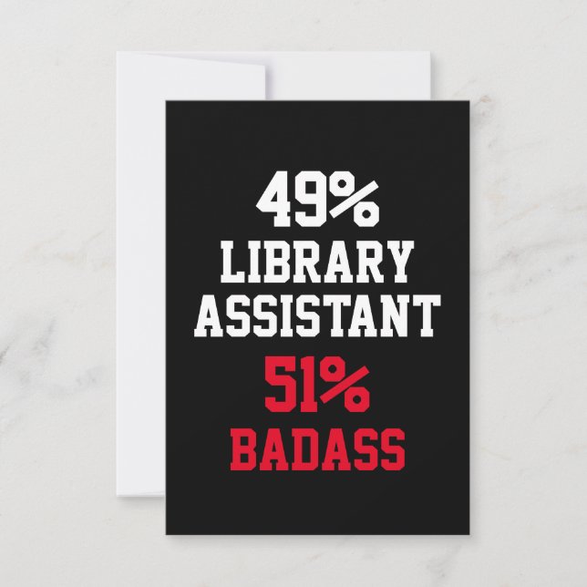 Library Assistant Badass Card (Front)